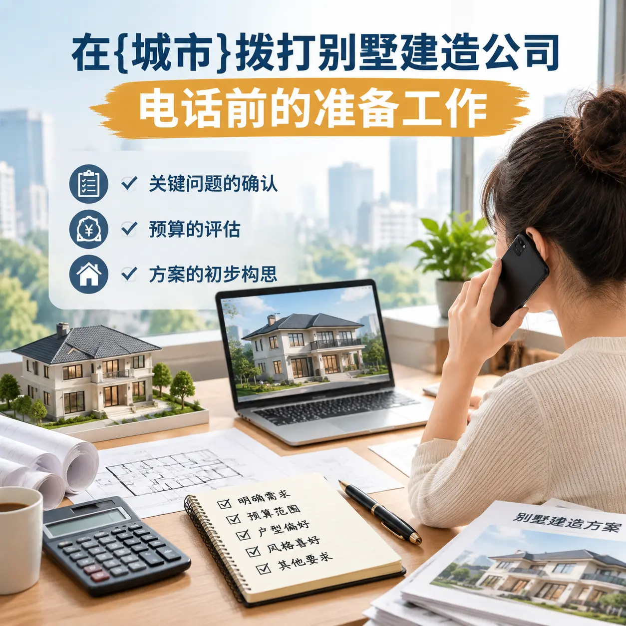 在息烽拨打别墅建造公司电话前的准备工作