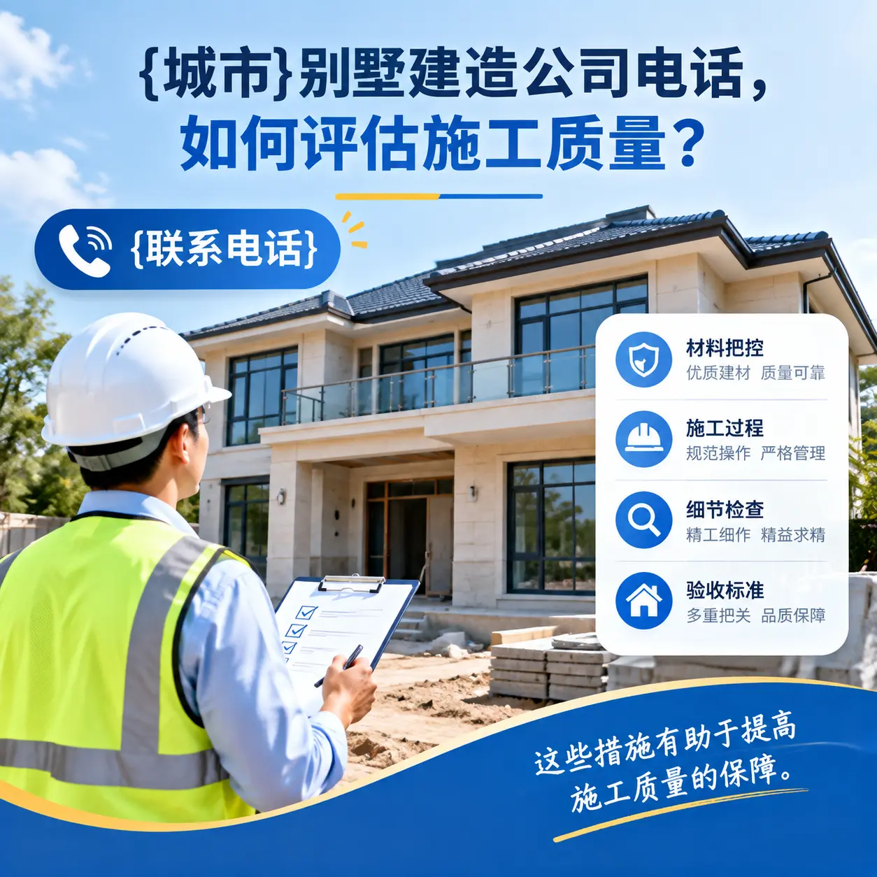 息烽别墅建造公司电话,如何评估施工质量?